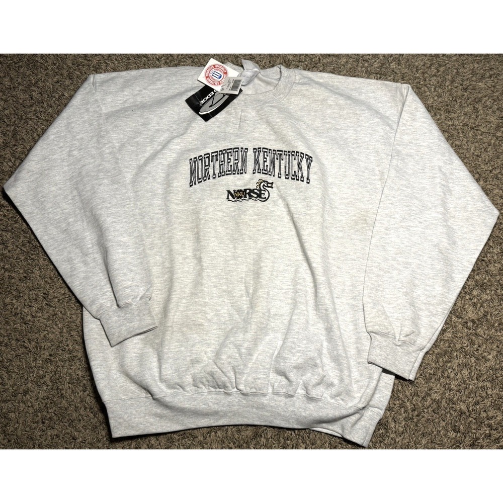 NEW Vintage Pro Edge Northern Kentucky Norse NCAA Crewneck Sweater Stained (XL)